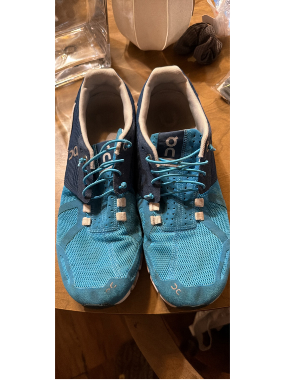 Men's On Running Cloud Sneakers Size 8.5 Blue and White